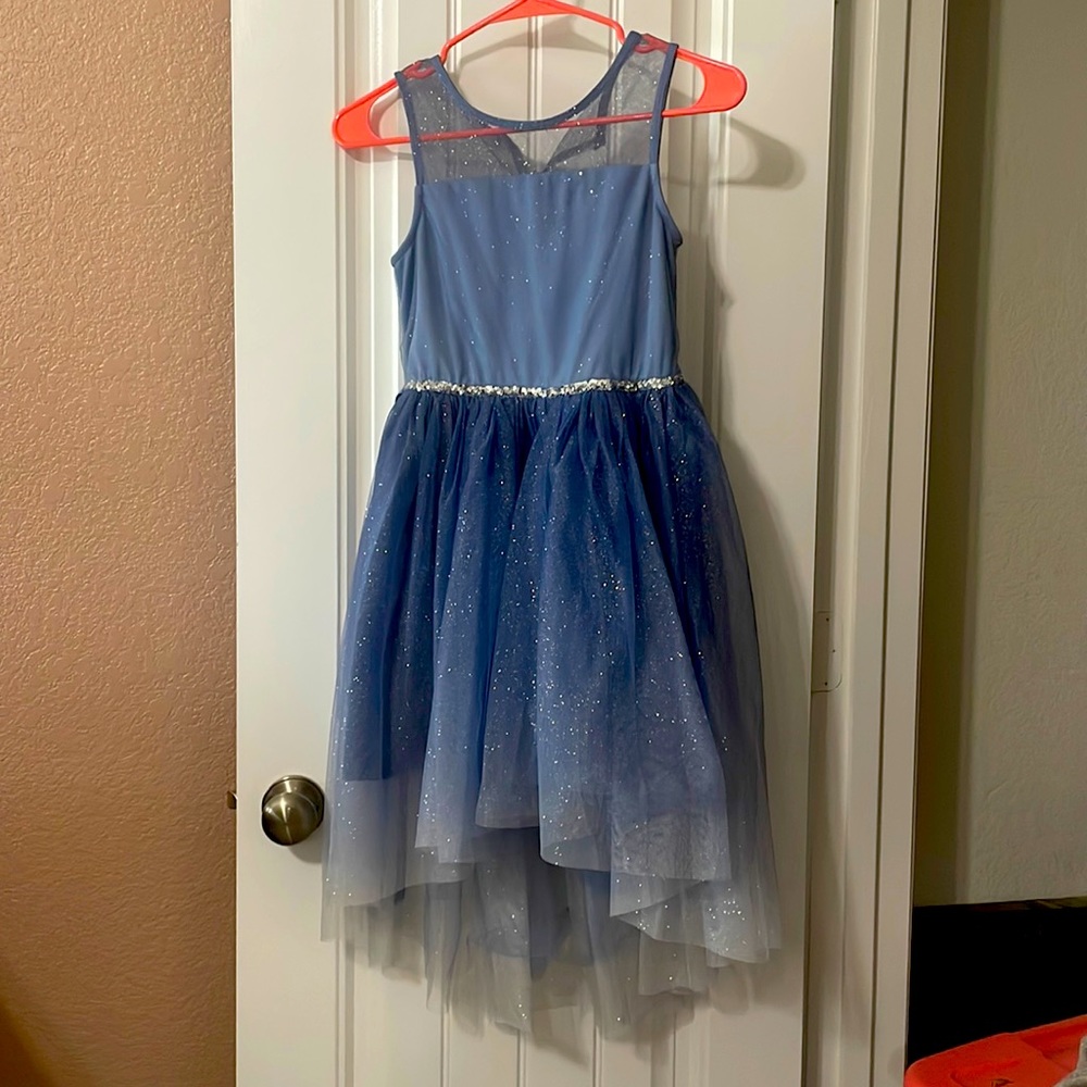 Girl’s blue dress/Size 10/Sleeveless Mesh